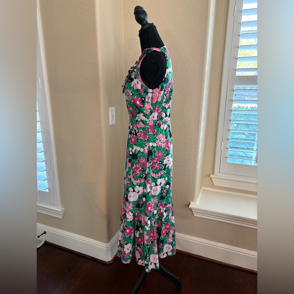 J. Crew Floral Midi Dress with ruffle detail - Picture 3 of 7